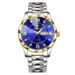 blue dail watch with two tone body