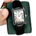 Cartier Tank Style Watch silver black