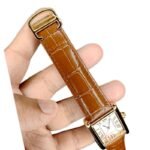 Cartier Tank Style Watch plain brown - Image 3