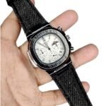 Denim Chronograph Watch - silver black