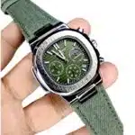 Denim Chronograph Watch - green