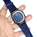 Denim Chronograph Watch - navi blue