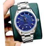 Mens Seamaster Style Watch -blue stripe - Image 2
