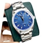 Mens Seamaster Style Watch -blue stripe