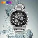 Original SKMEI 2210 Watch with Analog Digital Display and Stainless Steel Strap