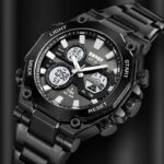 SKMEI 2210 Watch – Original Analog Digital Stainless BLACK - Image 2