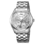 SKMEI 9319 Classic Steel Watch with Sub-Dial and Date – Silver Black Dial