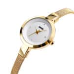 SKMEI 1390 Women's Slim Mesh Strap Watch – Golden