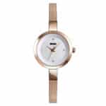 SKMEI 1390 Women's Slim Mesh Strap Watch – Rose Gold - Image 2