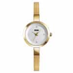 SKMEI 1390 Women's Slim Mesh Strap Watch – Golden - Image 2